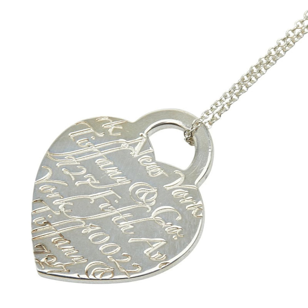 Tiffany Co Notes Heart Necklace Sterling Silver